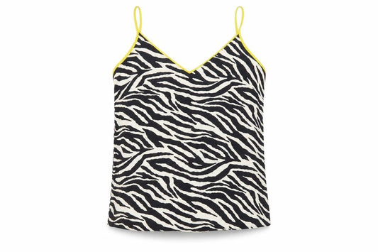 F&F Womens Black Animal Print  Basic Blouse Size 8