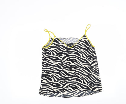Back view of F&F women’s black animal print basic blouse, size UK 8