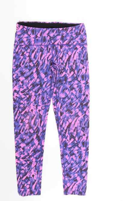 Additional front view of Tuff Athletics women’s purple bloomer trousers, size XS, 24-inch leg
