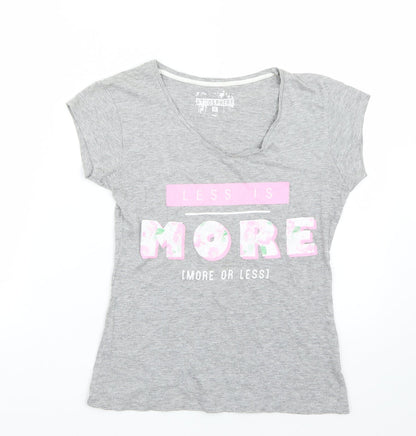 Additional front view of Primark women’s grey basic t-shirt, size UK 8