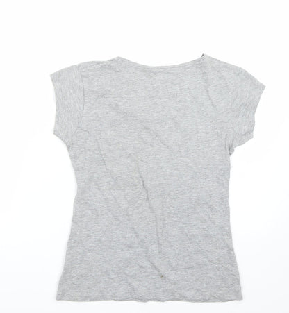 Back view of Primark women’s grey basic t-shirt, size UK 8