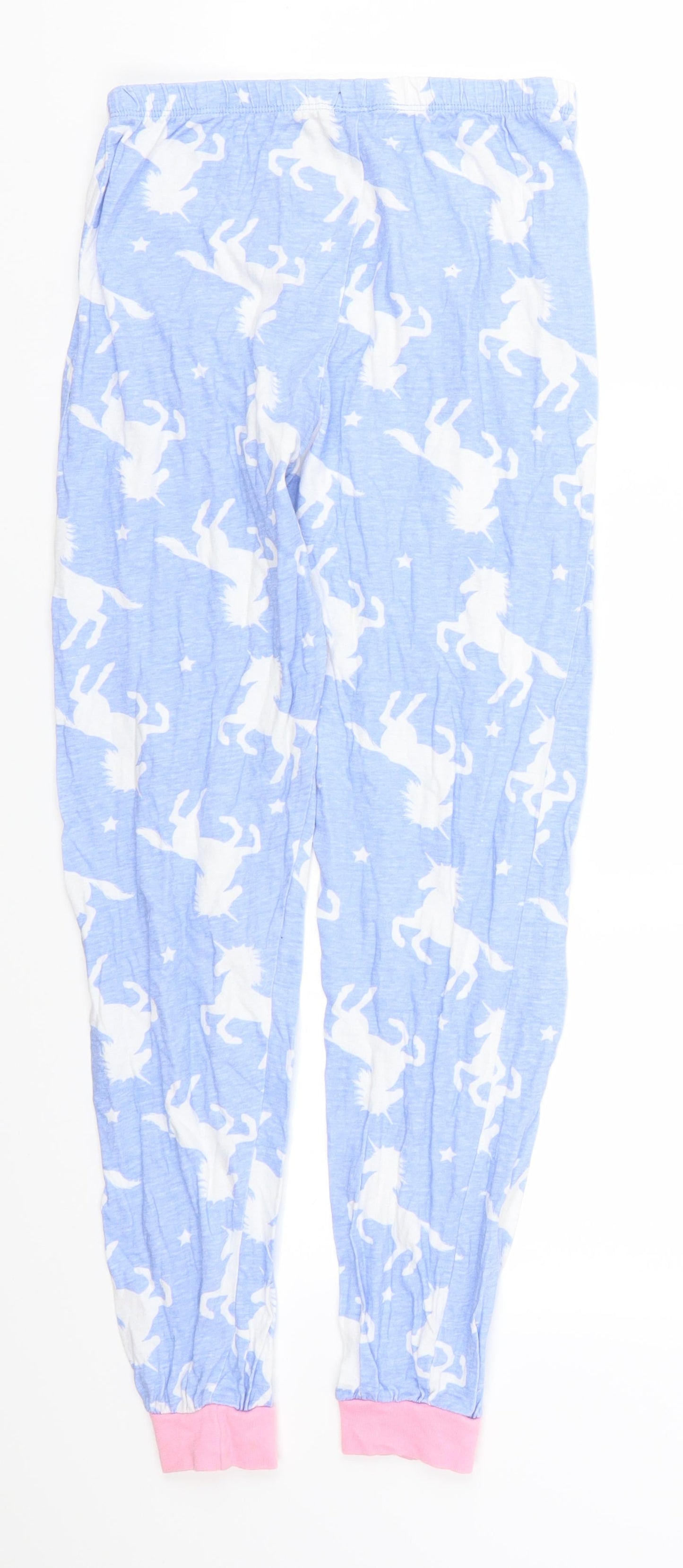 Preworn Girls Blue Animal Print  Sweatpants Trousers Size 12-13 Years - Unicorns Loungewear