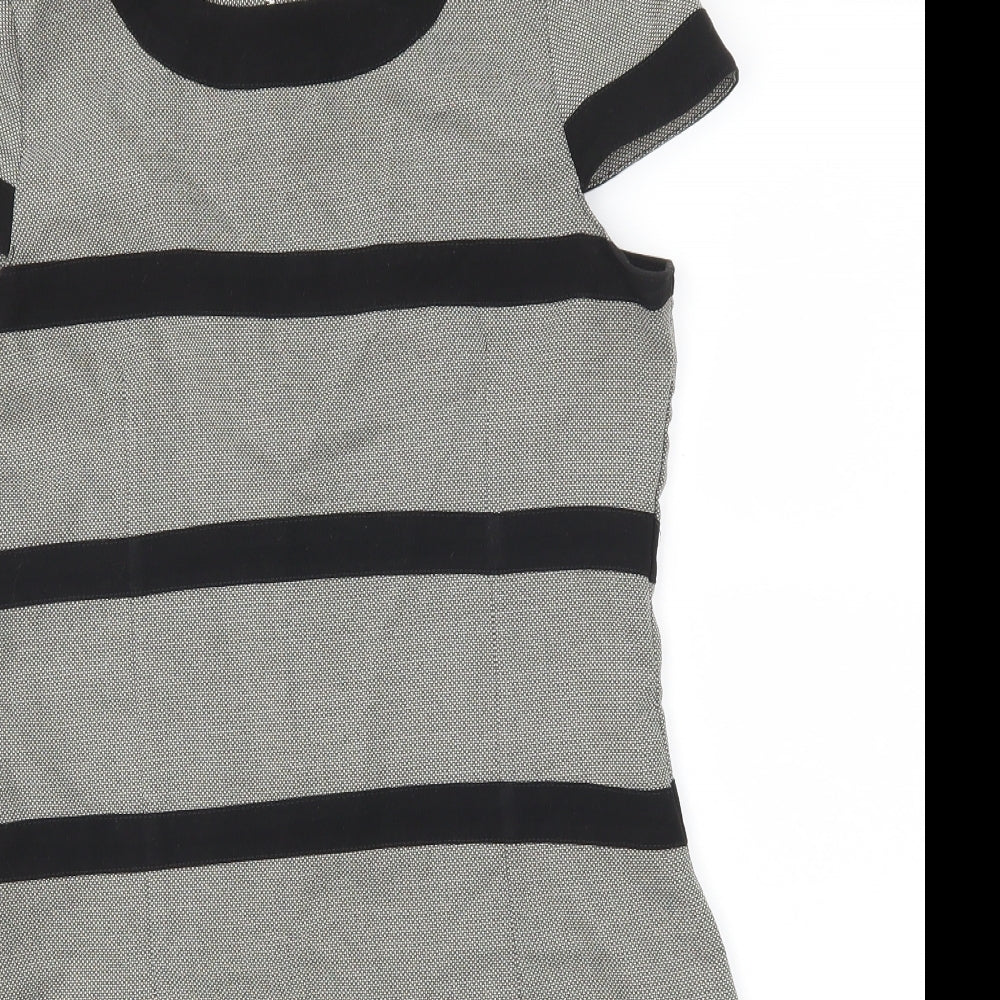 Ad Lib Womens Grey Striped  Mini  Size 12