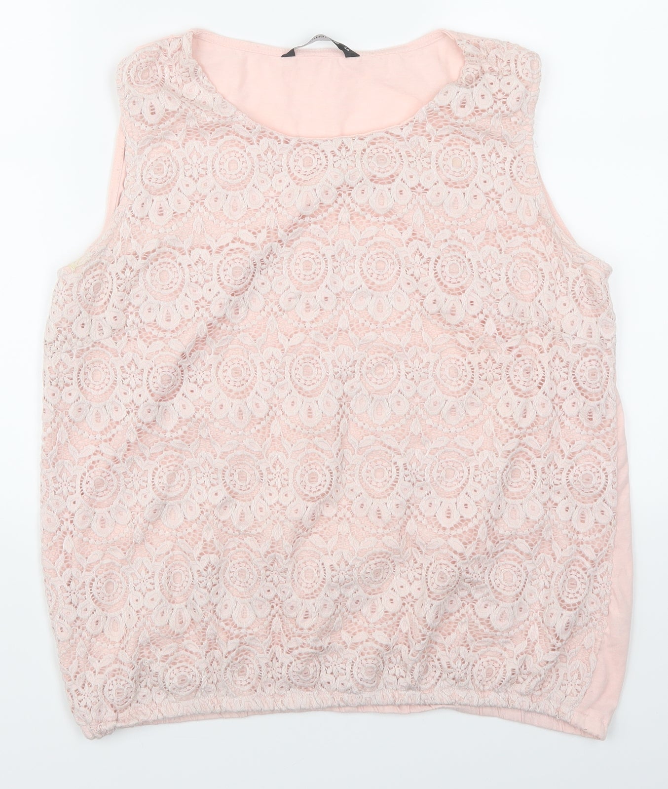 Bonmarché Womens Pink  Lace Basic Tank Size 16