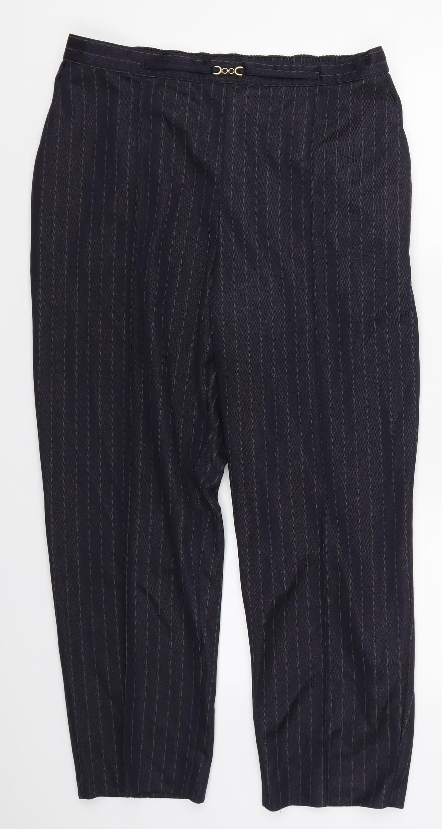Preworn Womens Blue Striped  Sweatpants Trousers Size 34 in L26 in