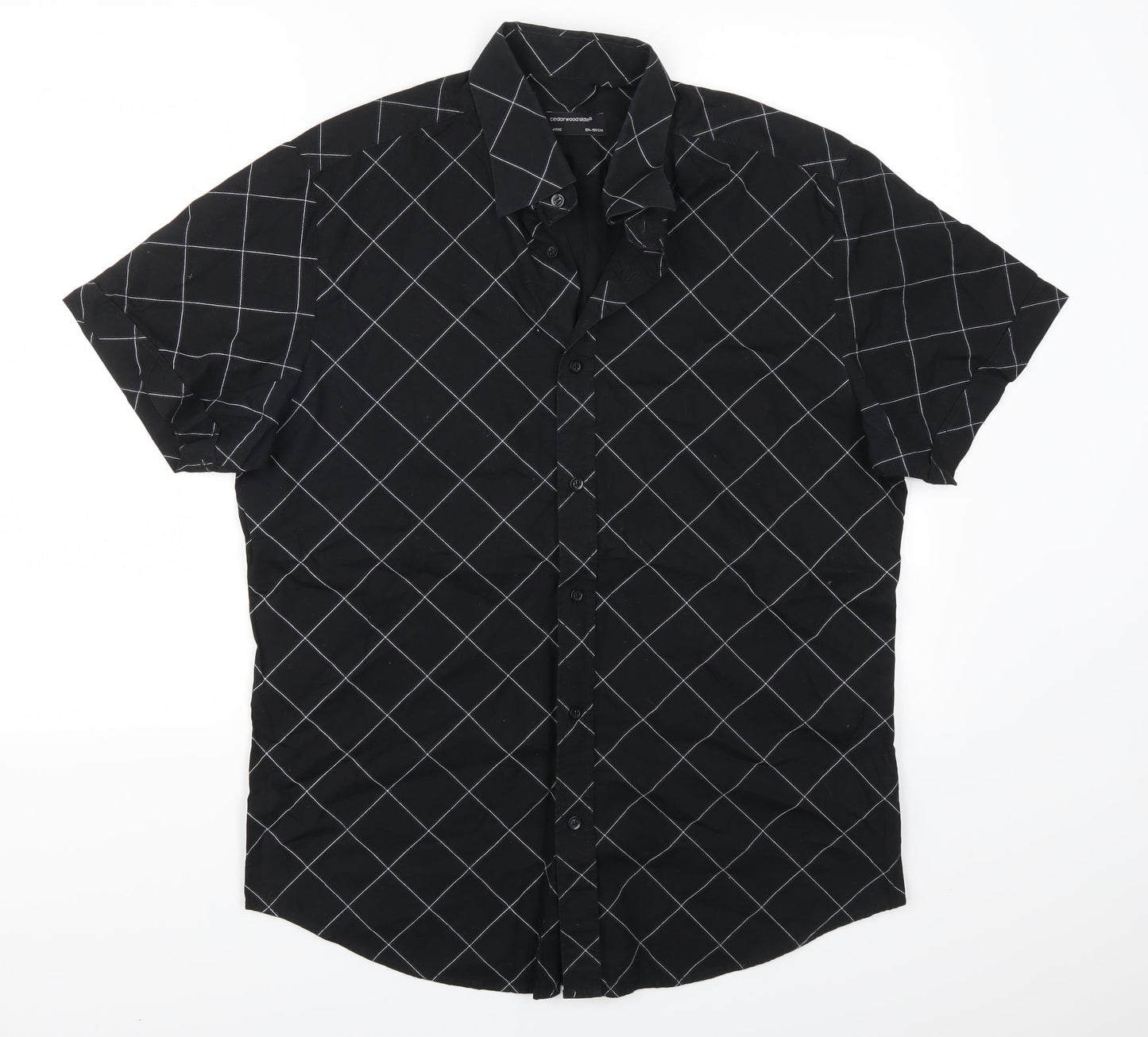 Cedarwood State Mens Black Check   Button-Up Size L