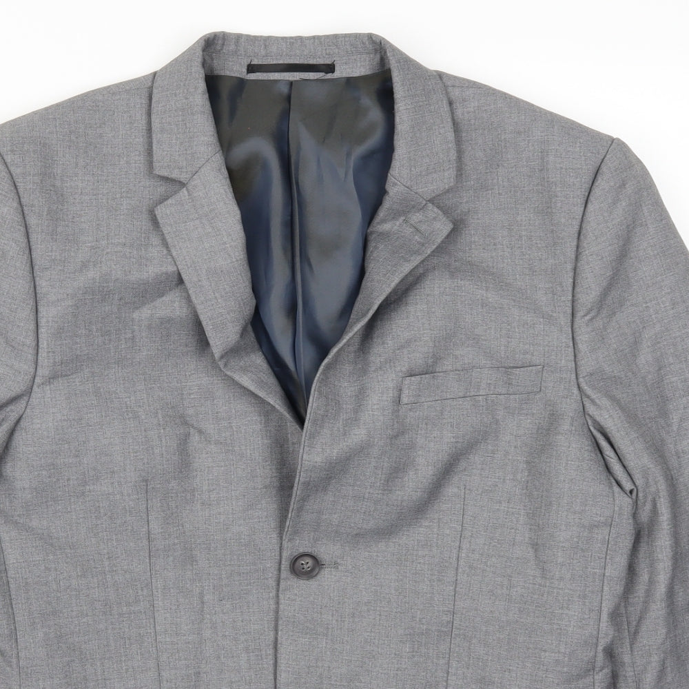 Topman Mens Grey   Jacket Suit Jacket Size 38