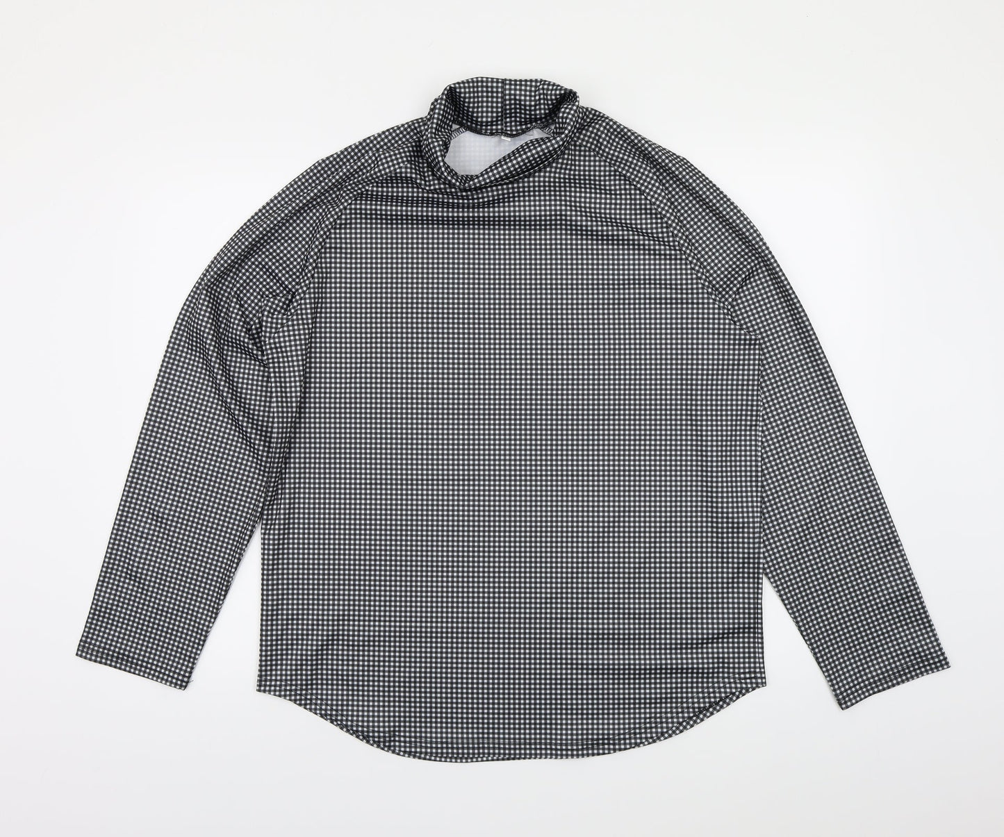 Preworn Womens Black Check  Basic Blouse Size XL