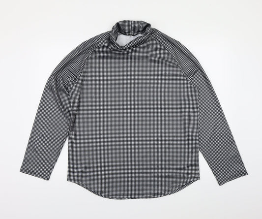 Preworn Womens Black Check  Basic Blouse Size XL