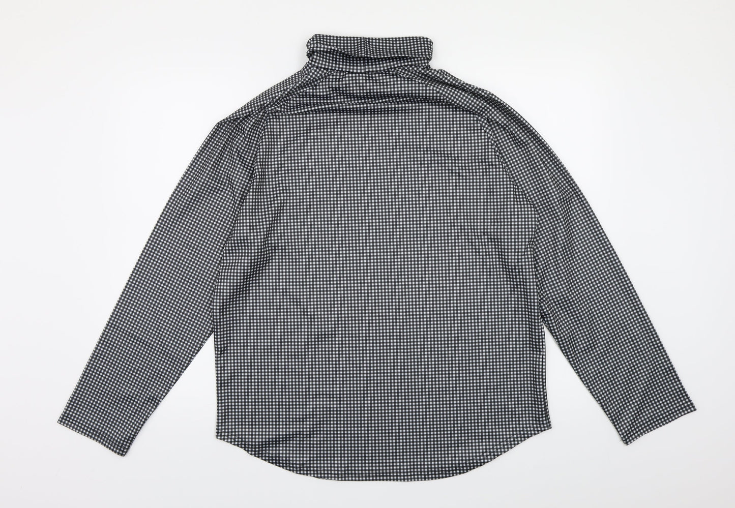 Preworn Womens Black Check  Basic Blouse Size XL