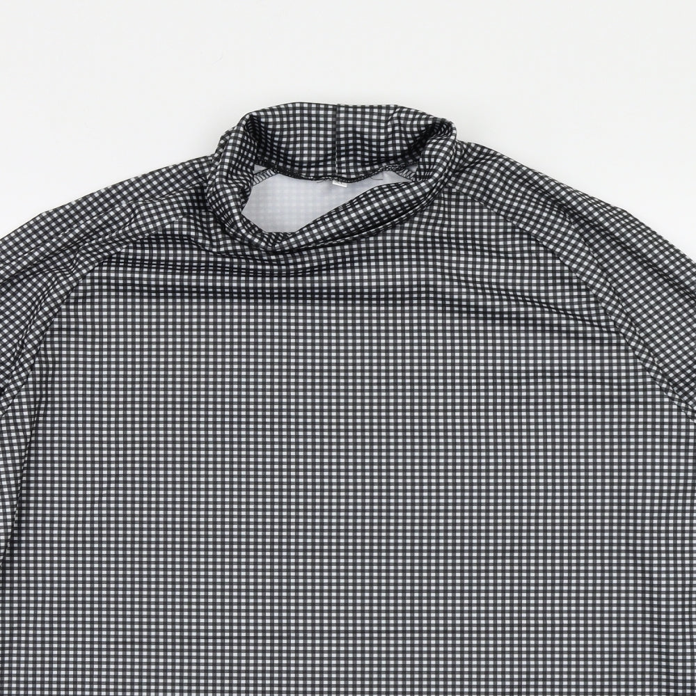 Preworn Womens Black Check  Basic Blouse Size XL