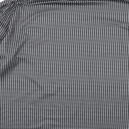 Brand and care label for Preworn women’s black check basic blouse, size XL