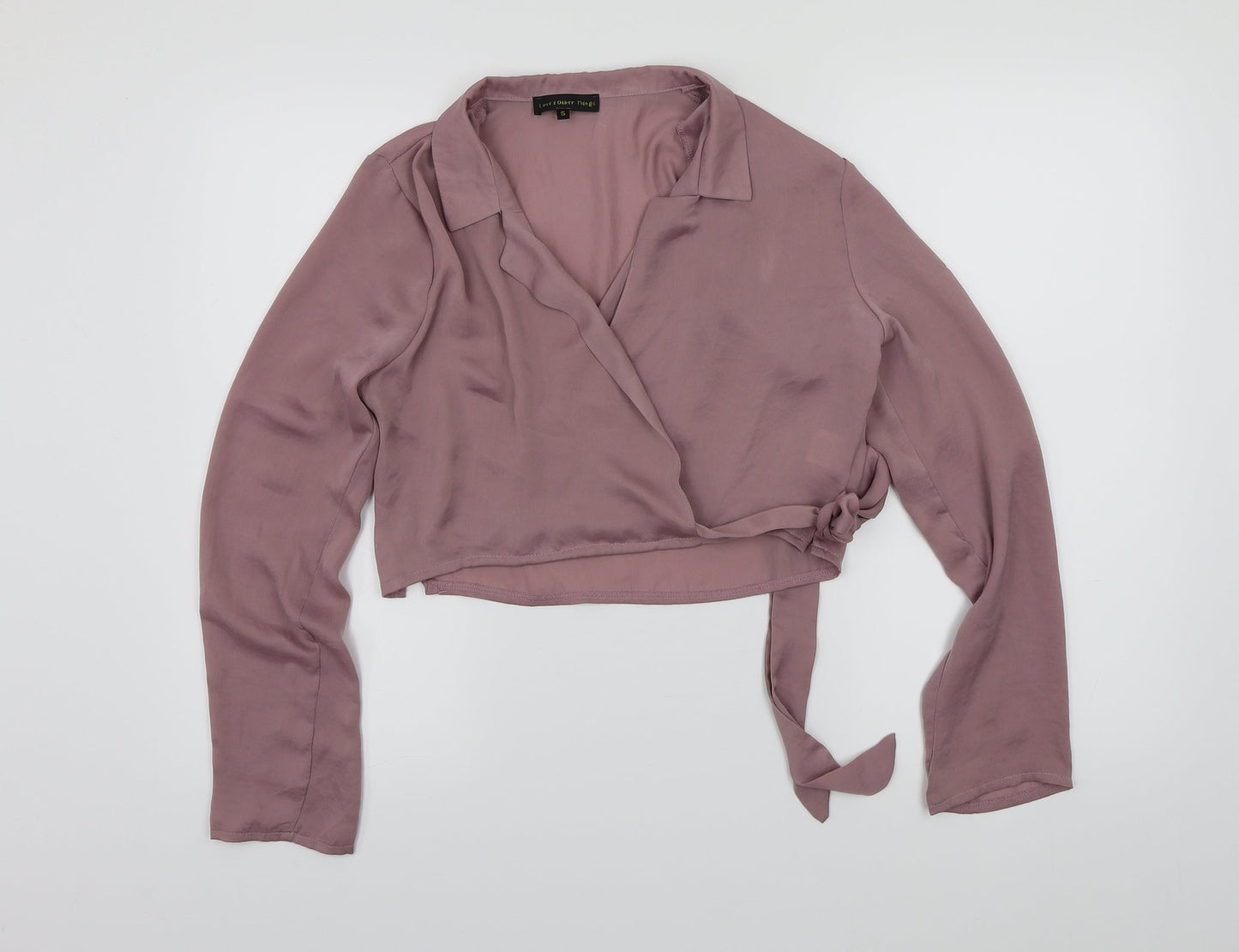 Love & Other Things Womens Pink   Cropped Blouse Size S