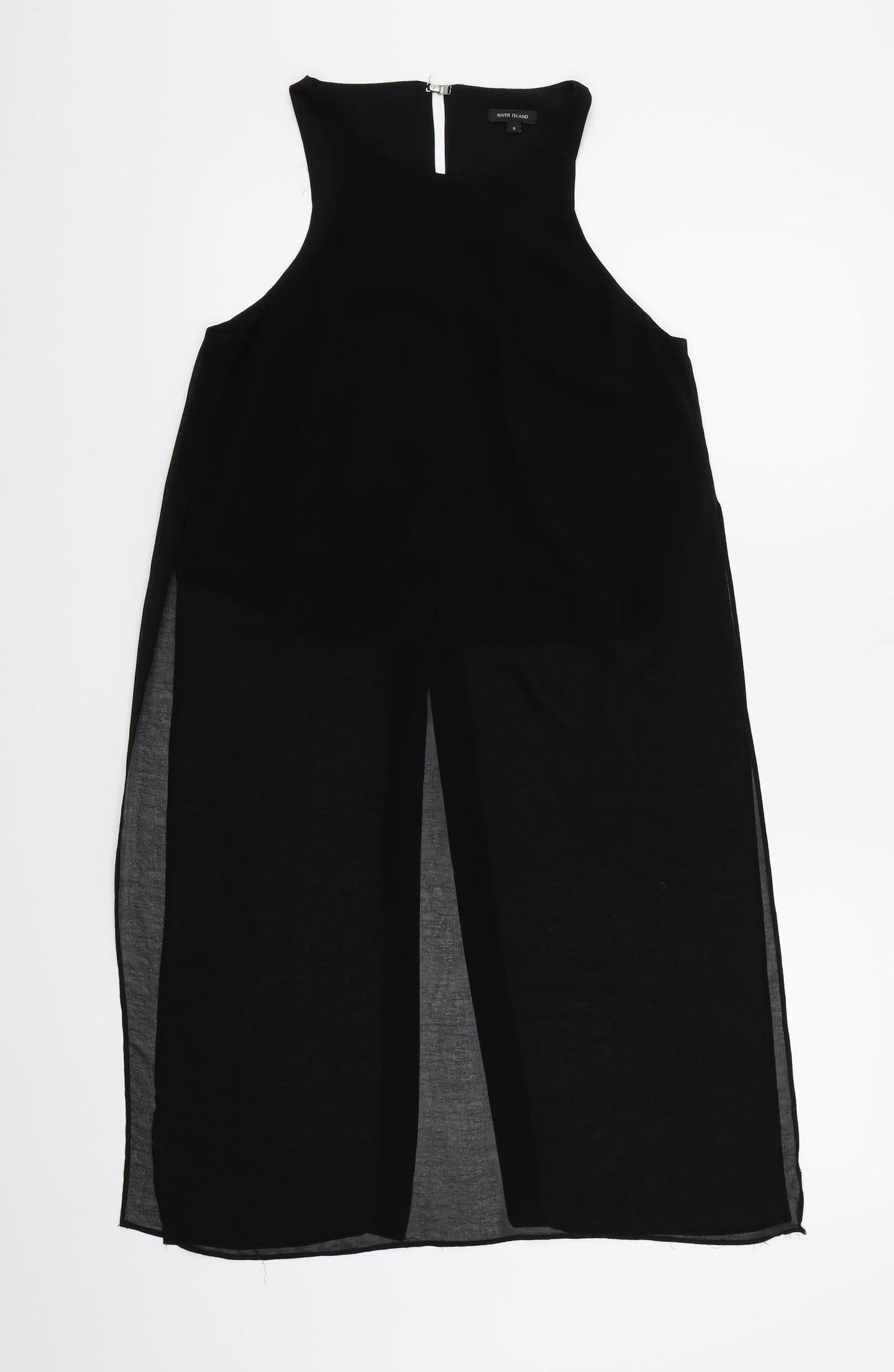River Island Womens Black  Chiffon Basic Blouse Size 6