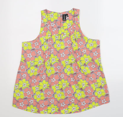 Additional front view of Izabel women’s multicoloured floral basic tank, size UK 12