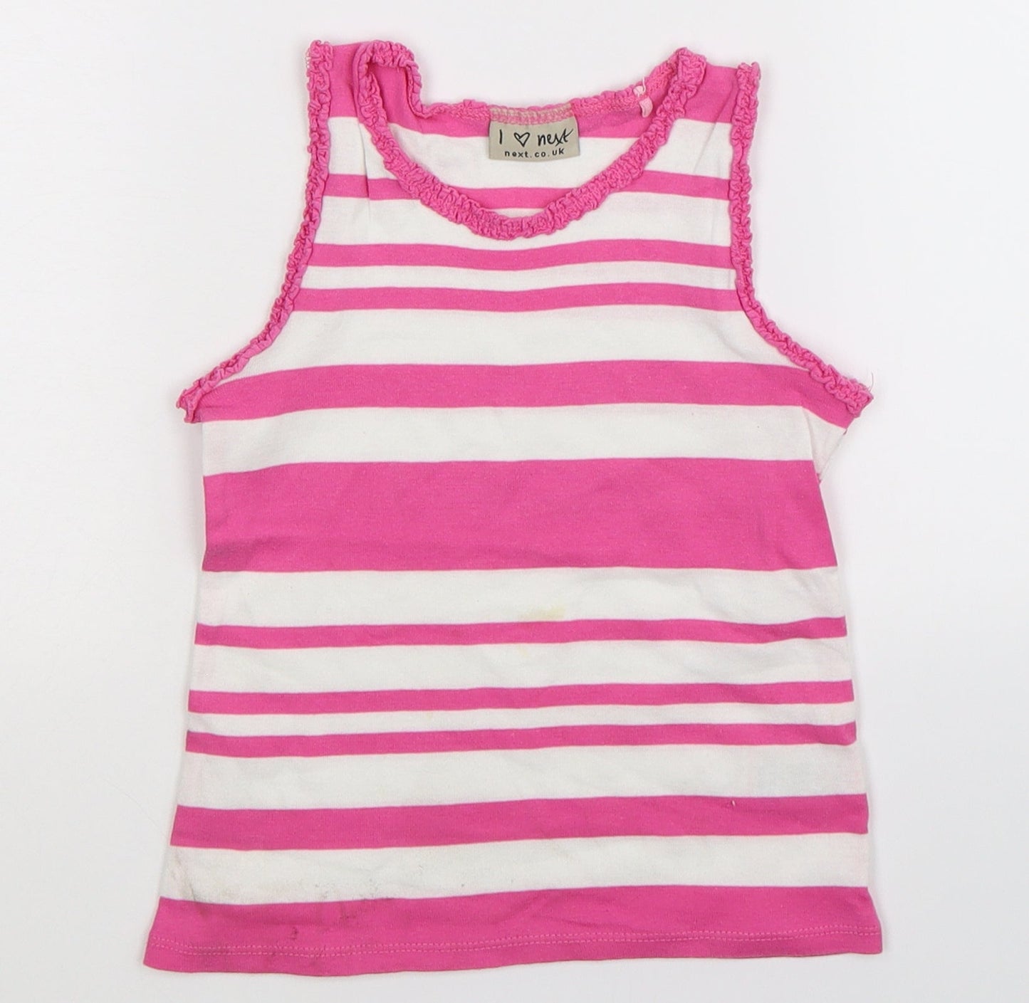 NEXT Girls Pink Striped  Basic Tank Size 5-6 Years