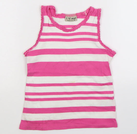 NEXT Girls Pink Striped  Basic Tank Size 5-6 Years