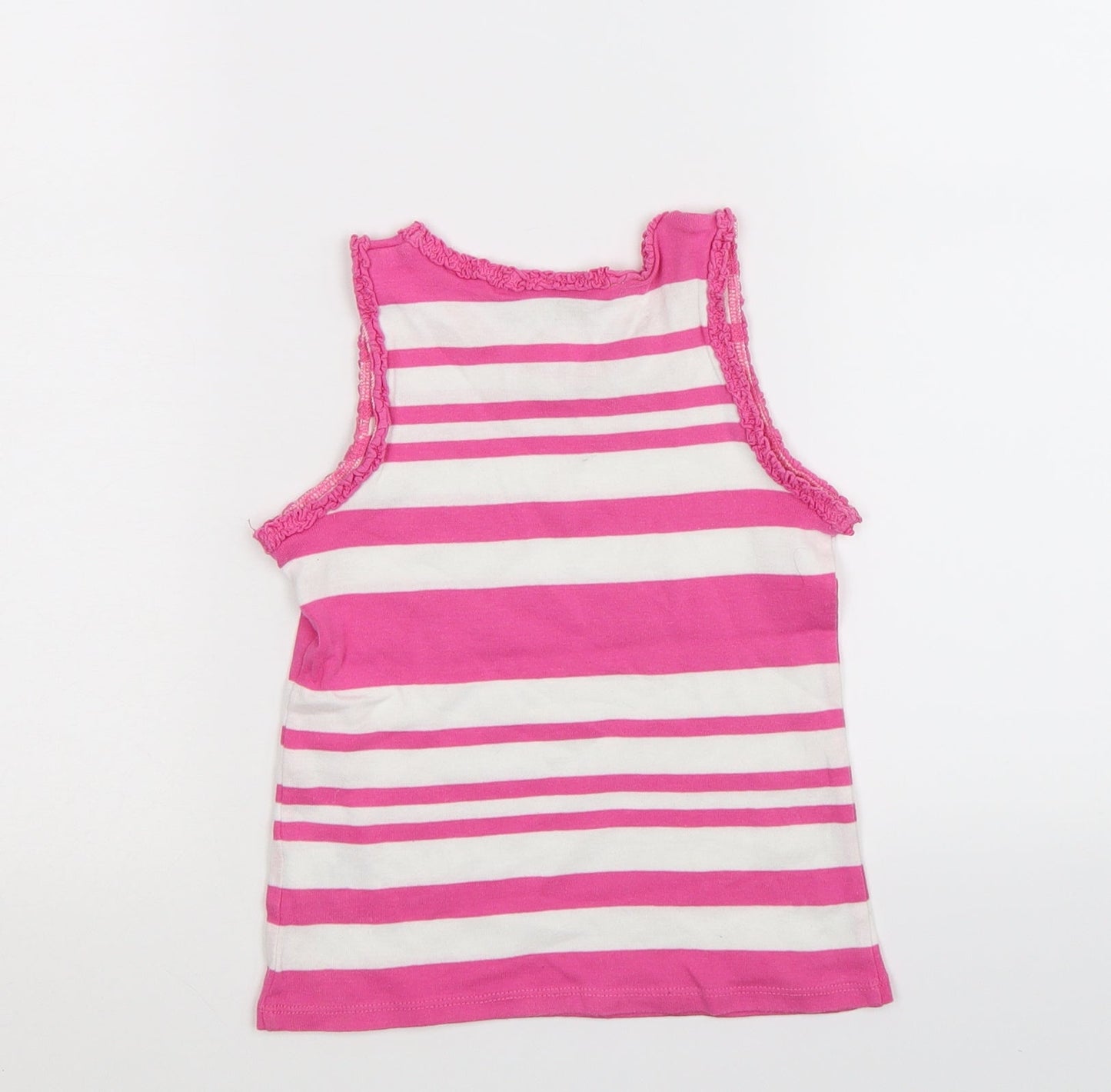 NEXT Girls Pink Striped  Basic Tank Size 5-6 Years