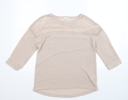 River Island Womens Beige  Knit Pullover Jumper Size 12