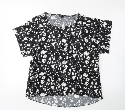 Additional front view of River Island women’s black polka dot basic blouse, size UK 8