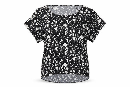 Front view of River Island women’s black polka dot basic blouse, size UK 8