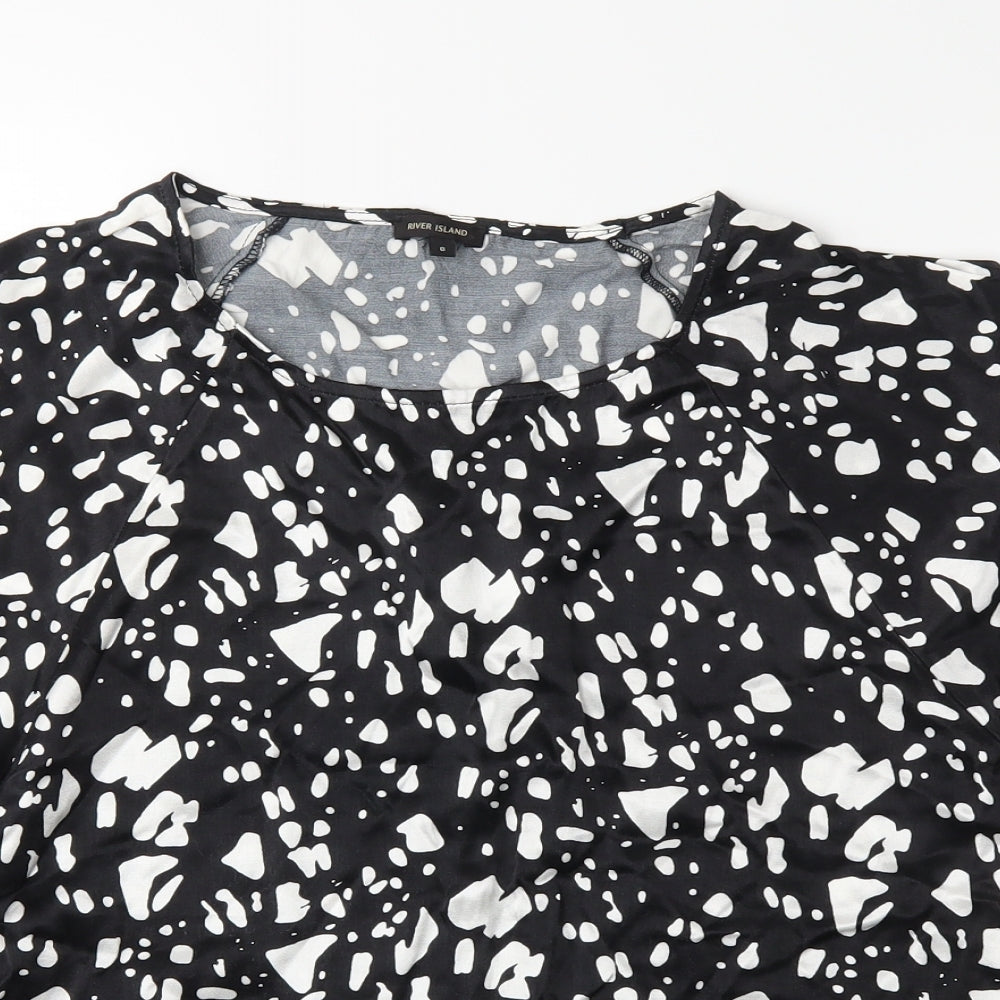 River Island Womens Black Polka Dot  Basic Blouse Size 8