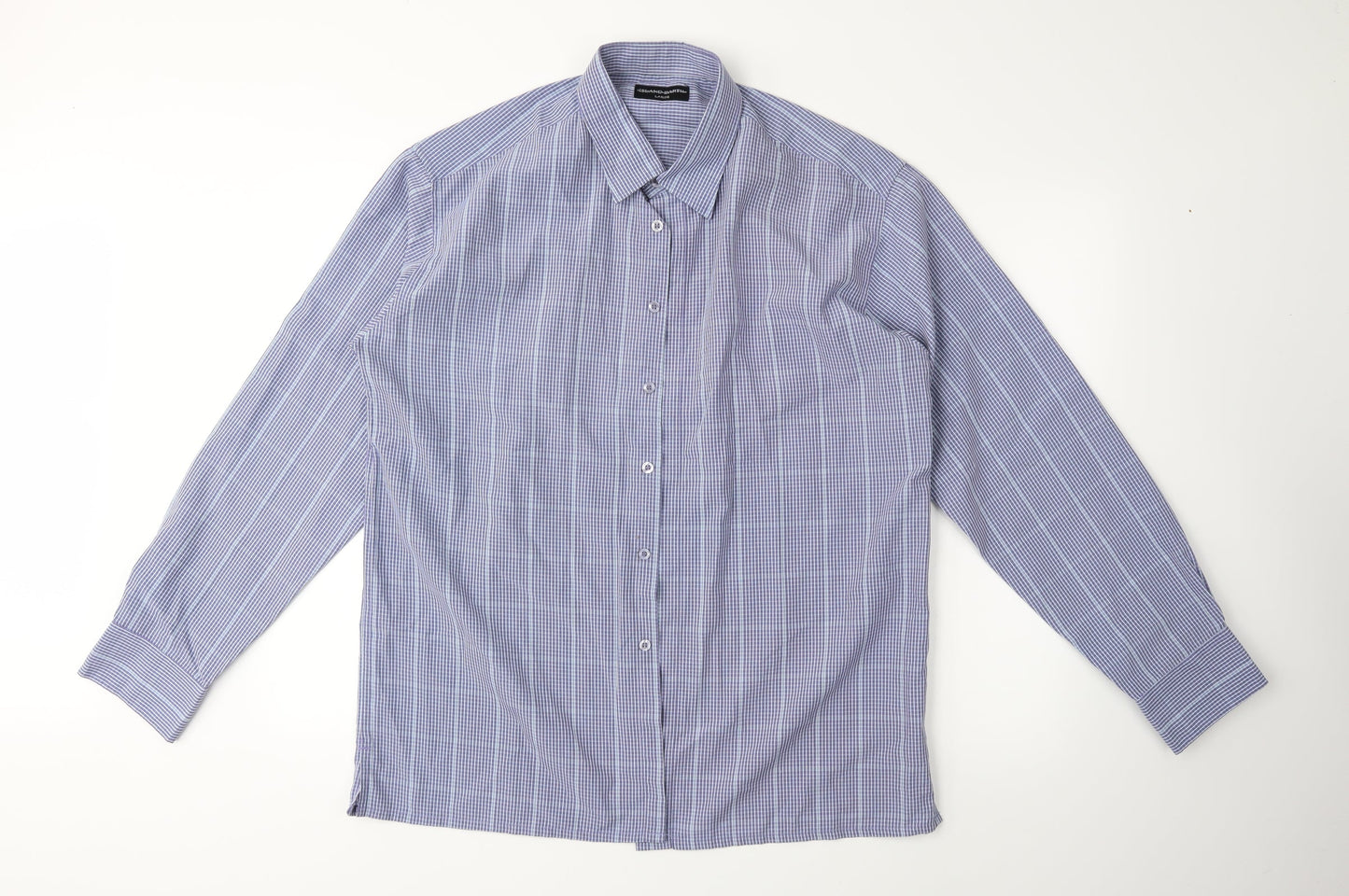 Island Earth Mens Black Plaid   Button-Up Size L
