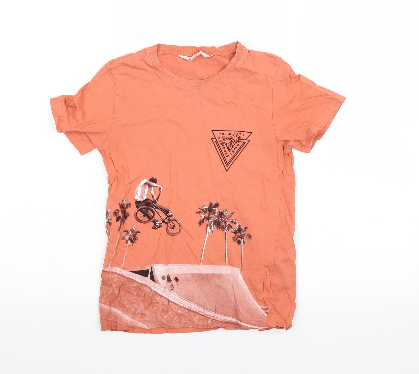 H&M Boys Orange   Basic T-Shirt Size 9-10 Years