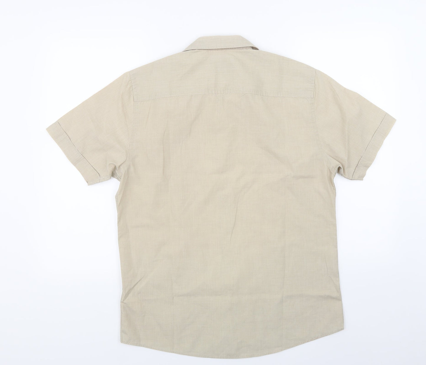 Atlantic Bay Mens Beige    Button-Up Size S