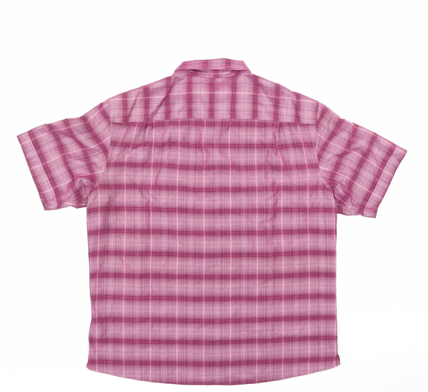 M&S  Mens Purple Check   Button-Up Size L