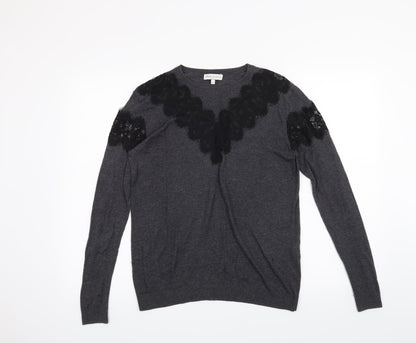 Additional front view of Warehouse women’s grey jumper, size UK 6