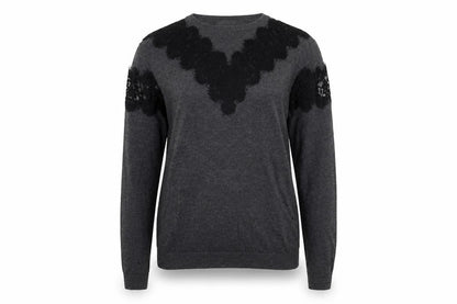 Front view of Warehouse women’s grey jumper, size UK 6