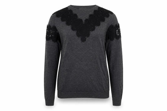 Front view of Warehouse women’s grey jumper, size UK 6