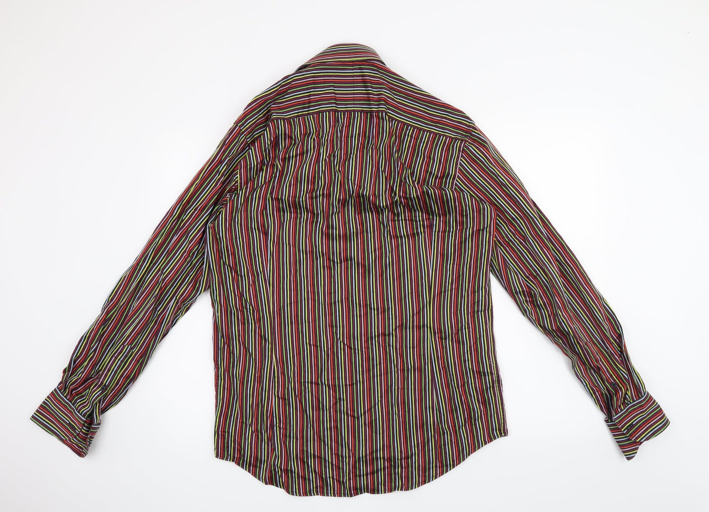 curtis mayfair Mens Red Striped   Button-Up Size M