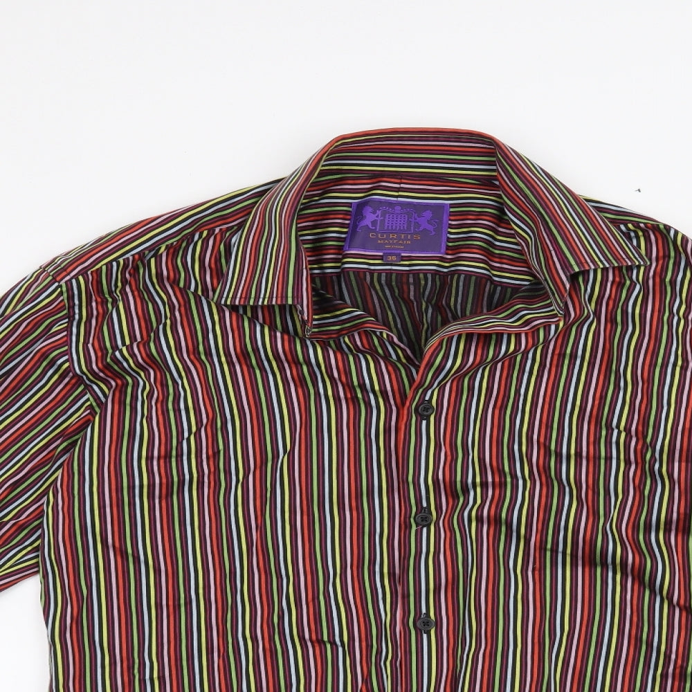 curtis mayfair Mens Red Striped   Button-Up Size M