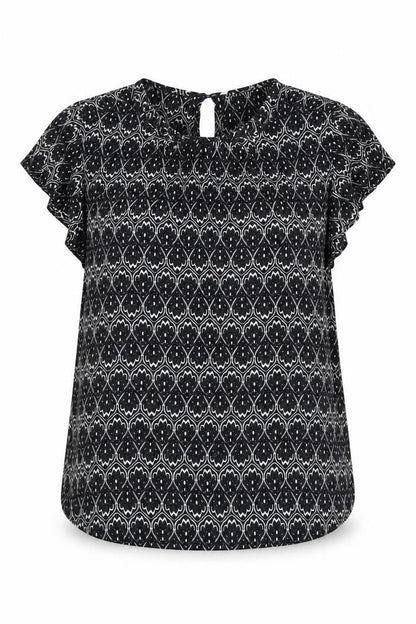 Front view of H&M women’s black basic t-shirt, size UK 10