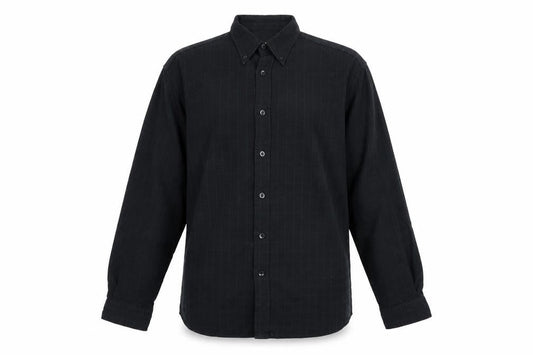 Front view of Ciro Citterio men’s black button-up, size S