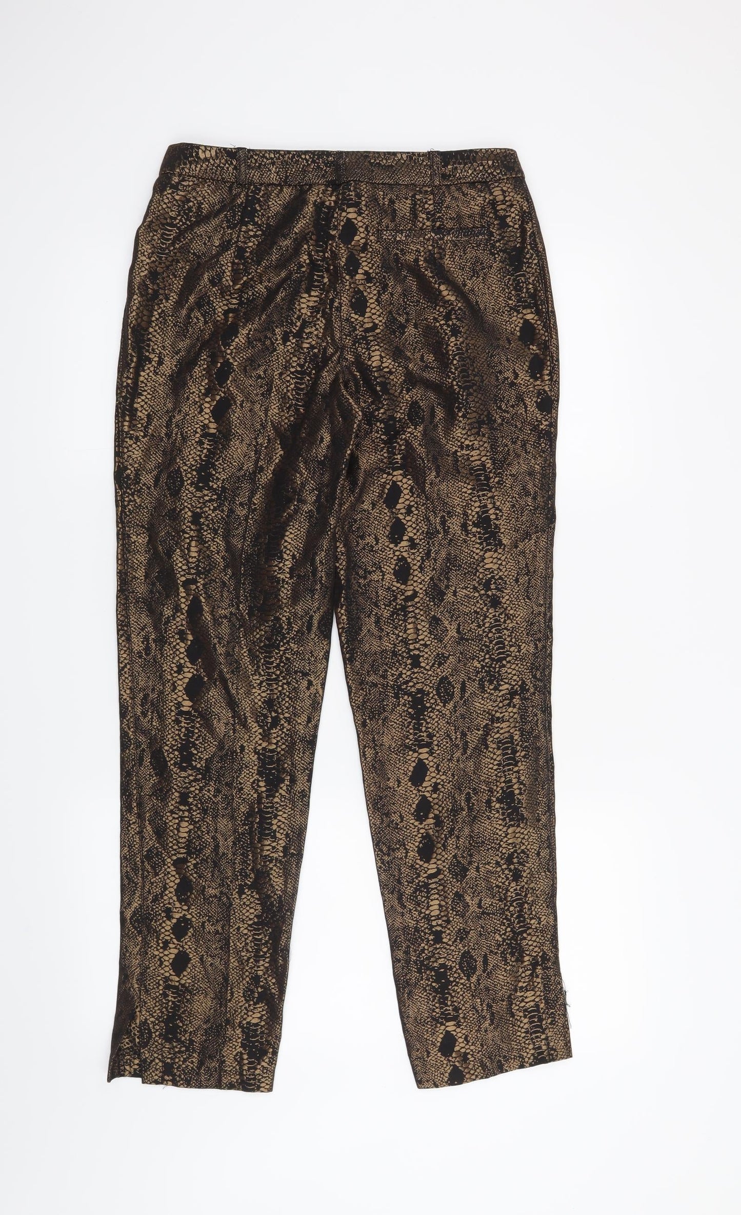 Atmosphere Womens Black Animal Print  Trousers  Size 8 L27 in