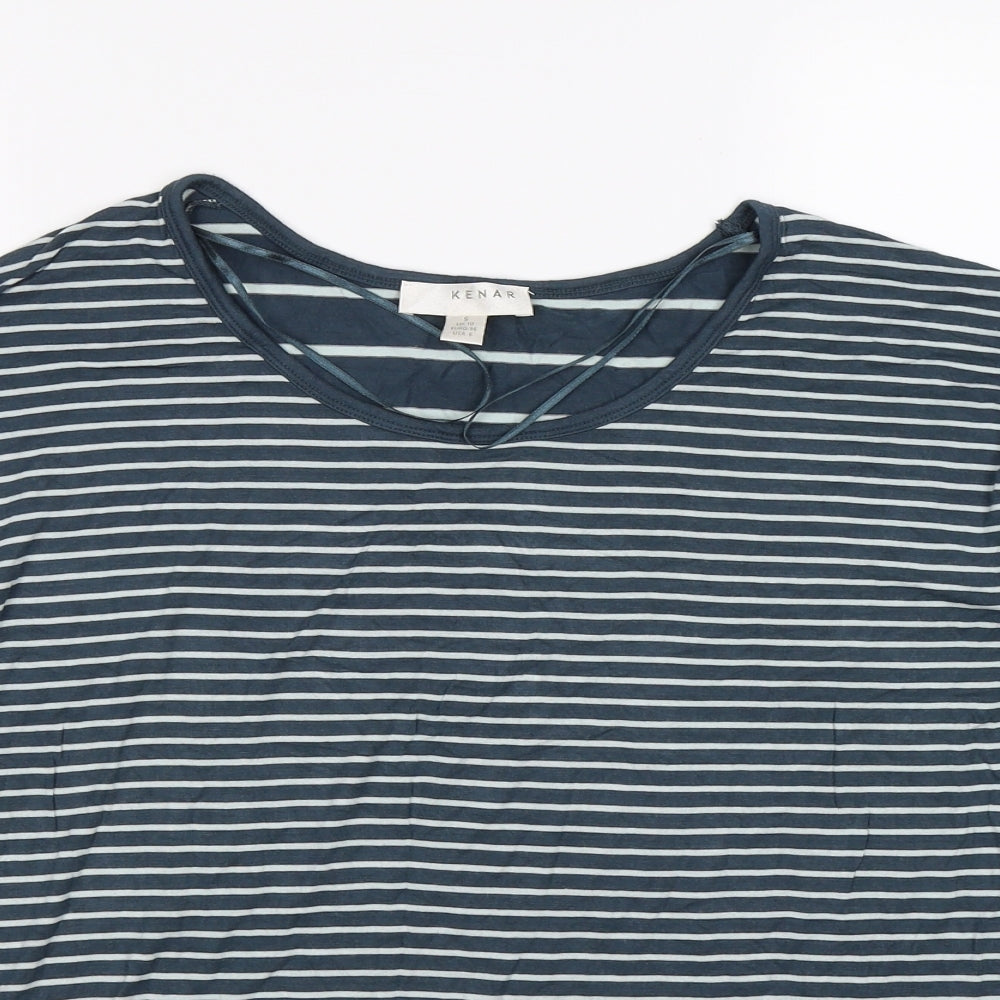 Kenar Womens Blue Striped  Tunic T-Shirt Size 10