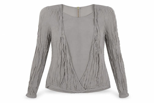 Topshop Womens Grey   Wrap Blouse Size 8