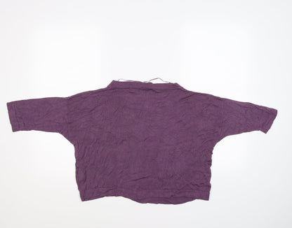 Back view of H&M women’s purple knit jumper, size S, - cropped