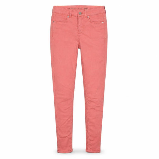Front view of Oasis women’s pink denim skinny jeans, size UK 8, 28-inch leg - stilletto