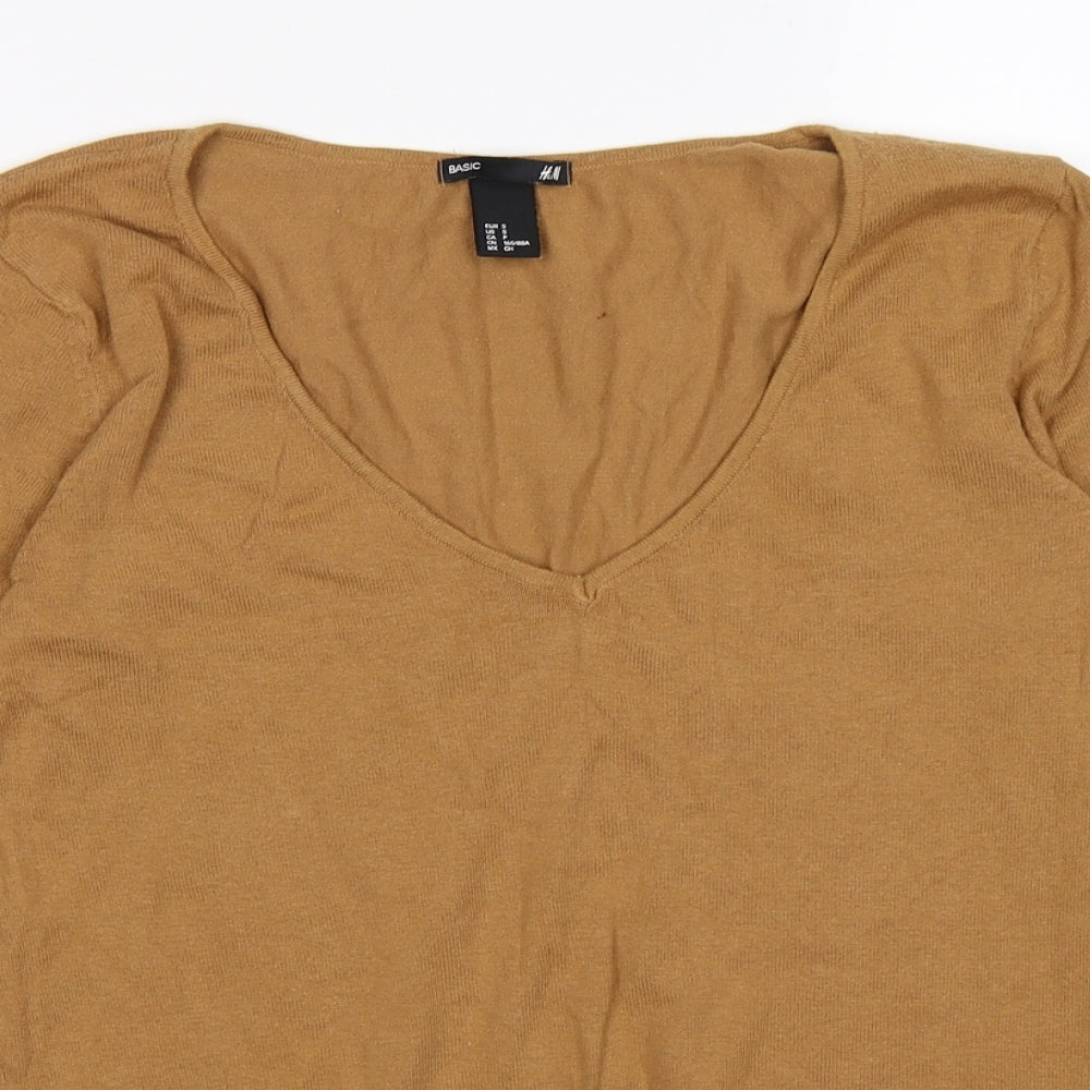 H&M Womens Brown  Knit Pullover Jumper Size S