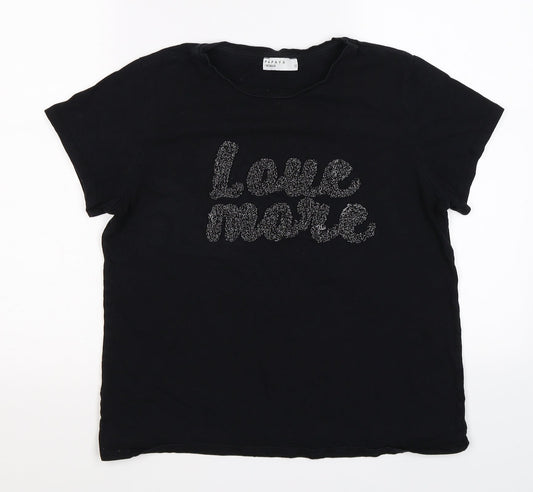 Papaya Womens Black   Basic T-Shirt Size 12  - love more