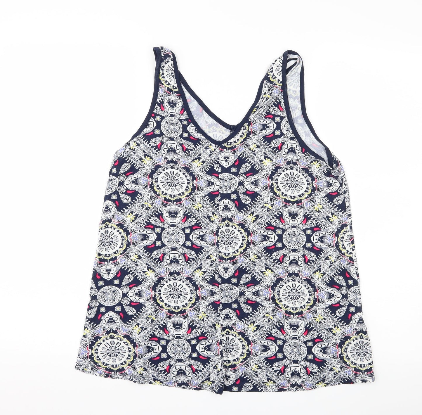 George Womens Blue Geometric  Basic Tank Size 10