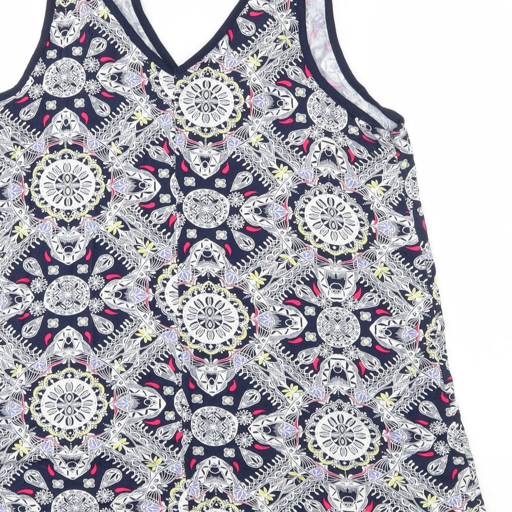 George Womens Blue Geometric  Basic Tank Size 10