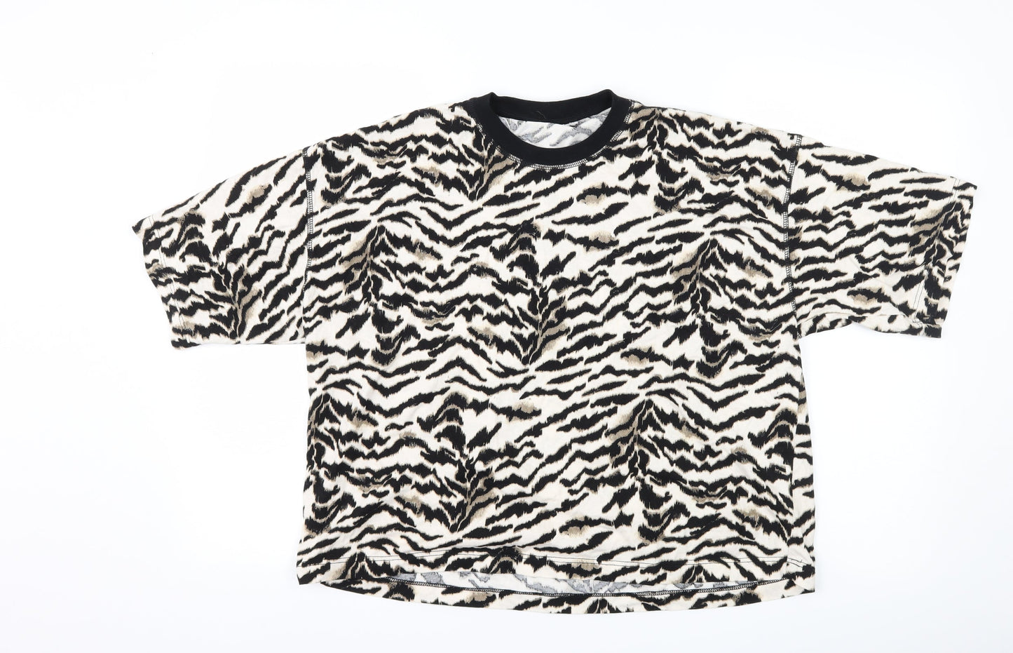 Preworn Womens Brown Animal Print  Basic T-Shirt Size S
