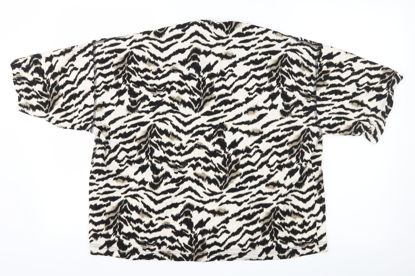 Preworn Womens Brown Animal Print  Basic T-Shirt Size S