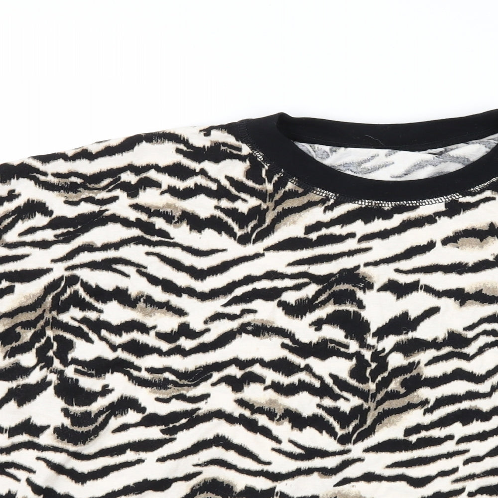 Preworn Womens Brown Animal Print  Basic T-Shirt Size S