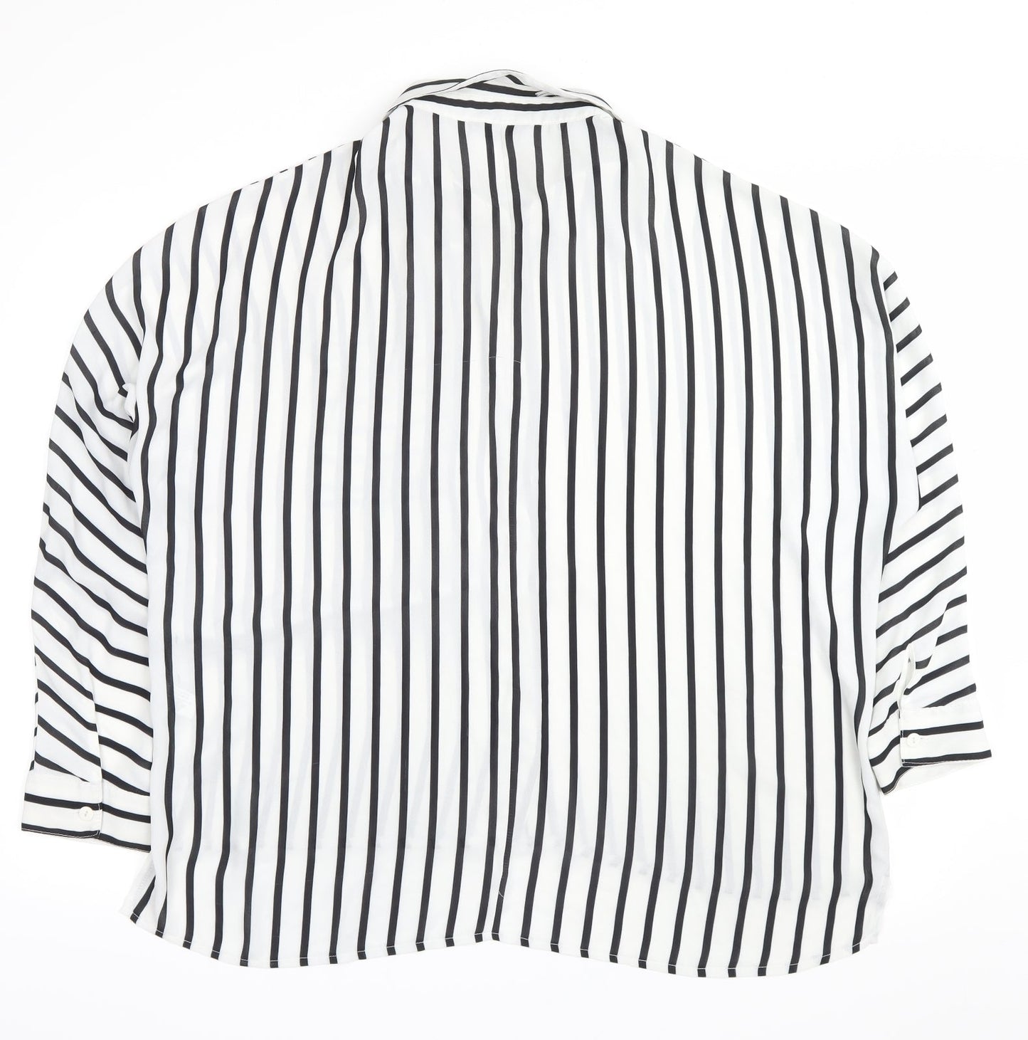 Select Womens White Striped  Basic Button-Up Size 16